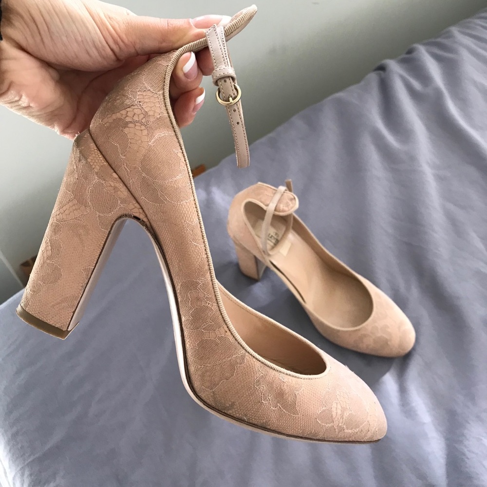 Valentino Pink Lace Heels